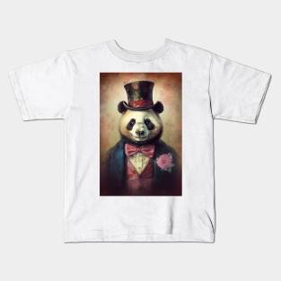 Fancy Pants Panda Bear Kids T-Shirt